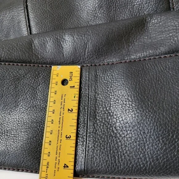 FOSSIL Black Leather Maddox XL Laptop Work Tote Shoulder Bag - Picture 13 of 13